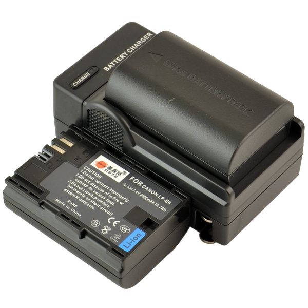 DSTE 2pcs LP-E6 Li-ion Battery + DC88 Charger for Canon